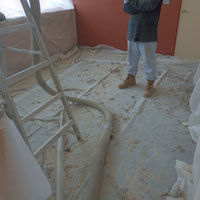 Insulating is messy work