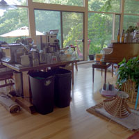 A couple of shots of what served as the makeshift kitchen for a few days