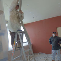 The insulation guys were jovial but had no respect for electrical wiring