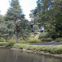 View from the dock. There's a dock attached to the rocky point where we tie up the canoe and rowboat. This pic was taken from said dock.