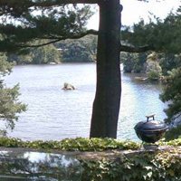 The view out the front. This is a couple of pics pasted together to create this kinda panoramic view, but it really doesn't do it justice. Living here is kinda like waking up in a postcard every morning. 