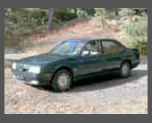 2001-2003  1992 Alfa Romeo 164L  Listened to my own praise of our first 164, and bought another one.  Front wheel drive and galvanized body make it the perfect year-round car for someone who must drive an Alfa (me).  Another green/tan car!  Had only 47K miles, in nice shape, strong mechanicals, and quite pretty.  Sold to buy the Saab for our cross-country road trip.