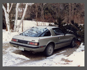 1985-1988  1983 Mazda RX7 Limited Edition  Purchased from a young lady in Newton to replace the GTV6.  A sporty car (but not a sports car) that Vi found much more civilized.  Fairly reliable and the rotary engine was VERY quiet.  But boring.  Sold in 1988 when Vi took over the 944.