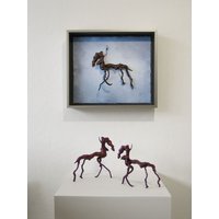 Untitled 8 - Carved wood, framed (12" x 14" x 2.5") - Rapid prototype 3D print (7" x 6.5" x 2") - Rapid prototype 3D print (6.5" x 6" x 1.5")