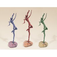 Untitled 7 - Carved wood and stone (13" x 4" x 3") - Rapid prototype 3D print (12" x 3.5" x 2.5") - Rapid prototype 3D print (10" x 3" x 2")